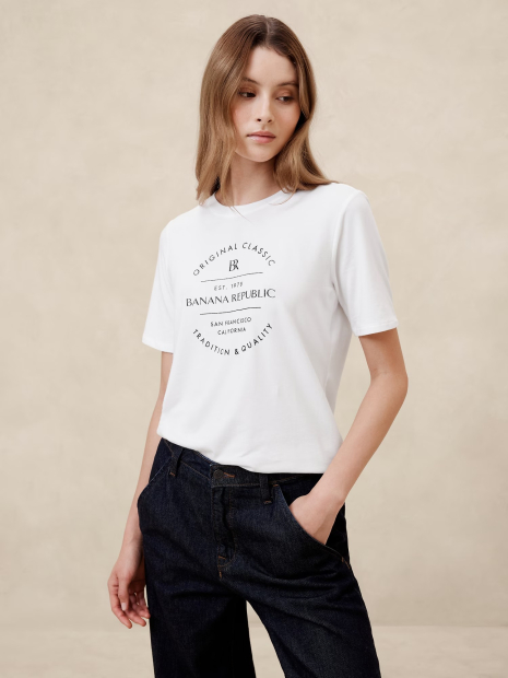 Жіноча футболка Banana Republic з принтом 1159837342 (Білий XS)
