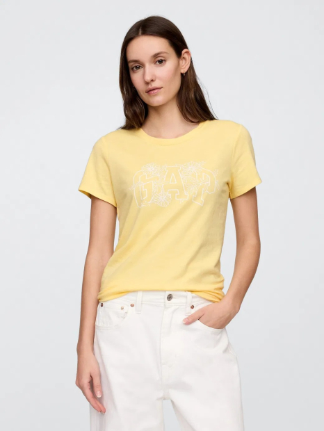 Женская футболка GAP с логотипом 1159837295 (Желтый S)