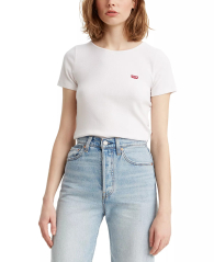 Женская летняя футболка Levi´s в рубчик 1159773301 (Белый, 1X)