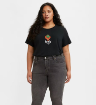 Женская футболка Levi's с принтом 1159773547 (Черный, 2X)