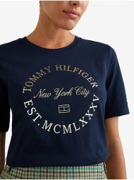 Женская футболка Tommy Hilfiger с логотипом 1159777494 (Синий, XXL)