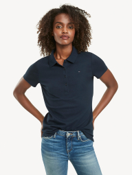 Женское поло Tommy Hilfiger футболка с пуговицами 1159778039 (Синий, XXL)