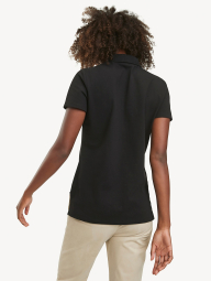 Женское поло Tommy Hilfiger футболка с пуговицами 1159778075 (Черный, S)