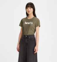 Женская футболка Levi's с логотипом 1159778203 (Зеленый, XS)