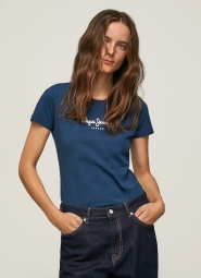 Женская футболка Pepe Jeans London с логотипом 1159779930 (Синий, XS)
