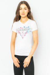 Жіноча футболка GUESS з принтом і стразами оригінал
