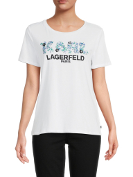 Женская футболка Karl Lagerfeld Paris с принтом 1159780179 (Белый, L)