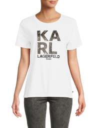 Женская футболка Karl Lagerfeld Paris с логотипом 1159780364 (Белый, L)