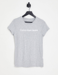 Женская футболка Calvin Klein с логотипом 1159780540 (Серый, XS)
