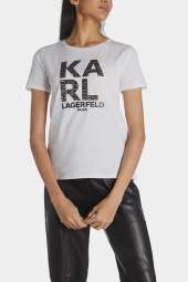 Женская футболка Karl Lagerfeld Paris с логотипом 1159781108 (Белый, S)