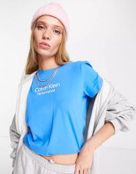 Женская футболка Calvin Klein с логотипом 1159782346 (Синий, M)