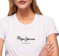 Женская футболка Pepe Jeans London с логотипом 1159786240 (Белый, M)