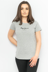 Женская футболка Pepe Jeans London с логотипом 1159786245 (Серый, M)