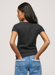 Женская футболка Pepe Jeans London с принтом 1159786562 (Черный, XS)