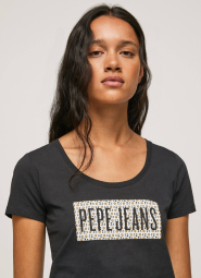 Женская футболка Pepe Jeans London с принтом 1159786562 (Черный, XS)