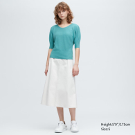 Укороченная бесшовная футболка 3D Knit UNIQLO 1159787630 (Бирюзовый, M)