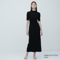 Укороченная вязаная футболка UNIQLO Mame Kurogouchi 1159788302 (Черный, XS)