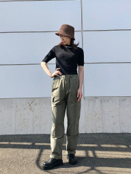 Укороченная вязаная футболка UNIQLO Mame Kurogouchi 1159788302 (Черный, XS)