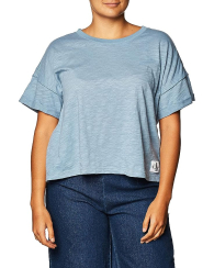 Женская укороченная футболка Calvin Klein с логотипом 1159788310 (Голубой, XL)