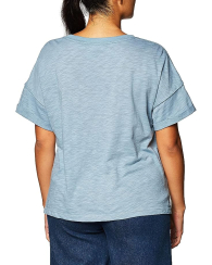 Женская укороченная футболка Calvin Klein с логотипом 1159788310 (Голубой, XL)