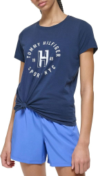Футболка женская Tommy Hilfiger с логотипом 1159789622 (Синий, XS)