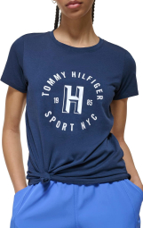 Футболка женская Tommy Hilfiger с логотипом 1159789504 (Синий, XL)