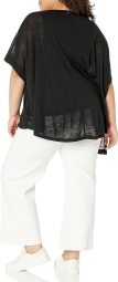 Женская футболка Tommy Hilfiger полупрозрачная 1159795514 (Черный, 0X)