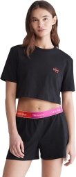 Женская укороченная футболка Calvin Klein топ с логотипом 1159792196 (Черный, S)