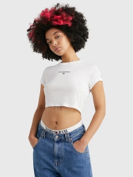 Укороченная женская футболка Tommy Hilfiger топ 1159793266 (Белый, XL)