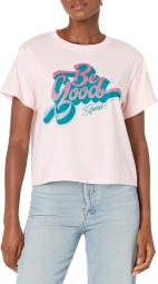 Женская футболка GUESS с принтом и стразами 1159794936 (Розовый, XS)