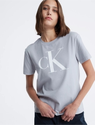 Женская футболка Calvin Klein с логотипом 1159795735 (Серый, XS)