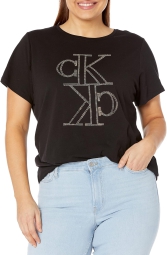 Женская футболка Calvin Klein с логотипом 1159796692 (Черный, 1X)