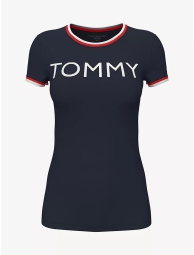 Футболка женская Tommy Hilfiger с вышитым логотипом 1159796770 (Синий, XS)