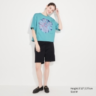 Футболка UNIQLO с принтом Andy Warhol Flowers Collection UT 1159797541 (Голубой, XL)