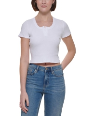 Женская футболка Calvin Klein в рубчик 1159798031 (Белый, XL)