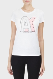 Женская футболка Armani Exchange с логотипом 1159798297 (Белый, M)