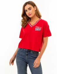 Женская футболка U.S. Polo Assn с логотипом 1159798851 (Красный, L)