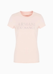 Жіноча футболка Armani Exchange зі стразами 1159806023 (Рожевий, XS)