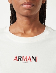 Женская футболка Armani Exchange с логотипом 1159804431 (Молочный, XS)