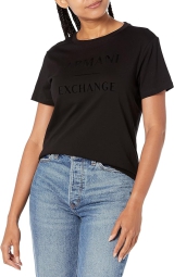 Жіноча футболка Armani Exchange з логотипом 1159802712 (Чорний, XXL)