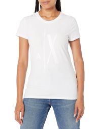 Женская футболка Armani Exchange с логотипом 1159806014 (Белый, XS)