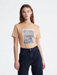 Женская футболка Calvin Klein с принтом 1159805919 (Бежевый, L)