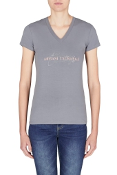 Женская футболка Armani Exchange с логотипом 1159806073 (Серый, XXL)