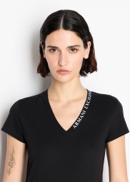 Жіноча футболка Armani Exchange з логотипом 1159807438 (Чорний, XS)