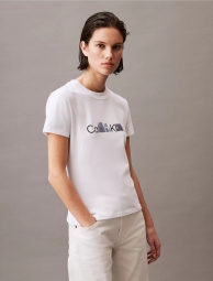 Жіноча футболка Calvin Klein з логотипом 1159808210 (Білий, S)
