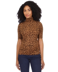 Женская футболка Michael Kors с высоким горлом 1159810296 (Леопардовый, XS)