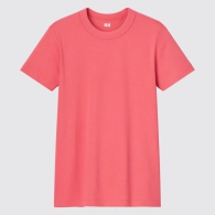 Однотонна футболка UNIQLO 1159811946 (Рожевий, XS)