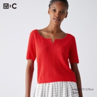 Укорочена футболка UNIQLO з легкої в'язки 1159811950 (червоний, XL)