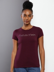 Жіноча футболка Calvin Klein з логотипом 1159812465 (Бордовий, M)