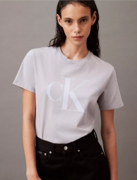 Женская футболка Calvin Klein с логотипом 1159813345 (Серый, S)